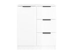 High-gloss white sideboard, 60x30x70 cm, engineered wood, 66758ORGH