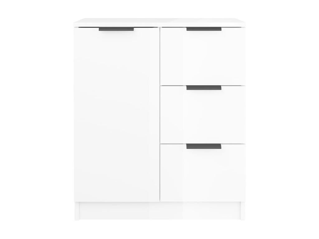 High-gloss white sideboard, 60x30x70 cm, engineered wood, 66758ORGH