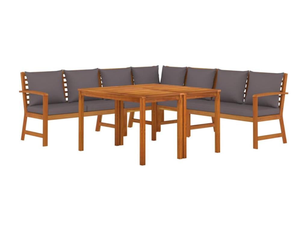 Bohometop 7-Piece Wooden Garden Dining Set with Cushions 65928DBDQ