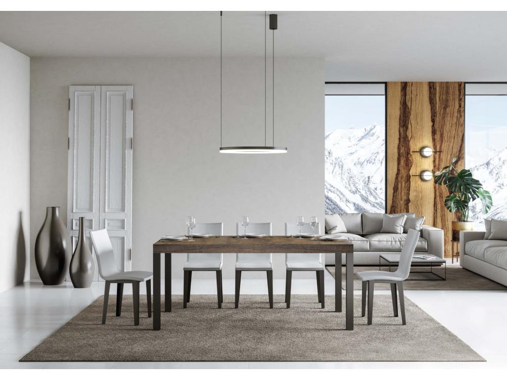 Homelumiere Extendable Dining Table - Brown - Legs and Supports on Homelumiere - Extendable Width 160 to 420cm