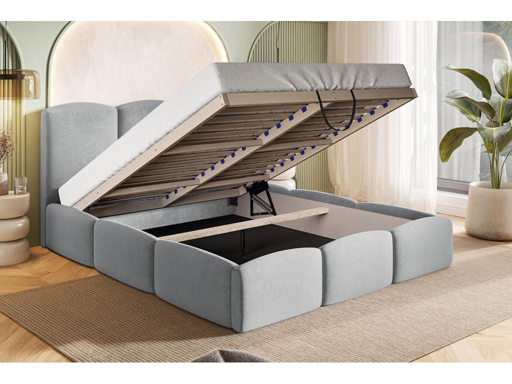 Homelumiere 180x200 Bed - Homelumiere - 180x200 storage bed, double bed with storage, velvet fabric - Beige Amor Velvet 4304