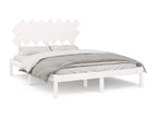 Bed frame without mattress white 140x190 cm solid wood 02197JIUE