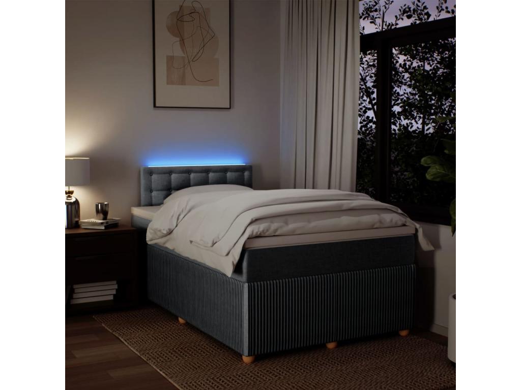 Delimoa bed base and light grey mattress 120x190 cm fabric 36399PWCS