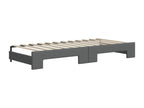 Daybed with pull-out bed and dark grey mattress 100x200 cm fabric 01050NPQQ