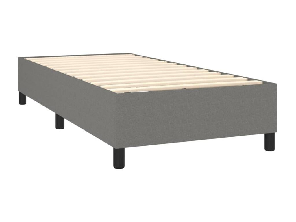 Bohometop bed base with mattress, dark grey, 80x200 cm, fabric, 27467XXMW