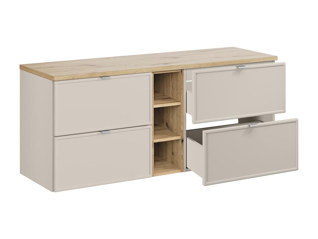 140cm vanity unit with 3 niches, Homelumiere Cashmere