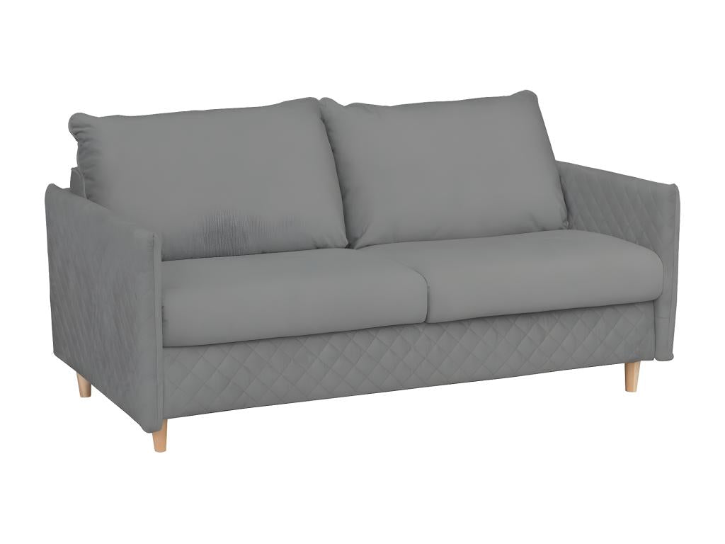 Bohometop 3-seater convertible sofa in luxury velvet, suitable for everyday use, grey, 65980TWGO