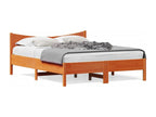 Bed frame without mattress, brown wax finish, 150x200cm, solid pine wood, 49326ELMO