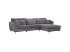 Bohometop right-hand corner sofa in grey corduroy 93673UXNS