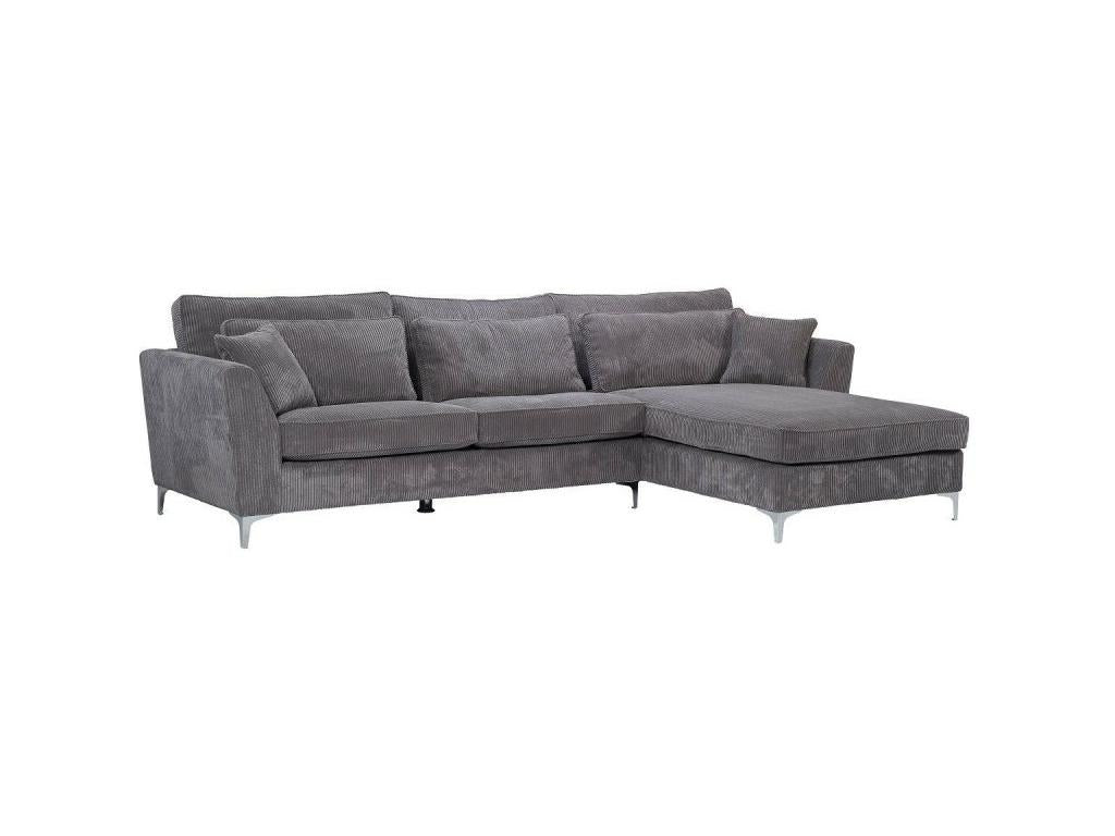 Bohometop right-hand corner sofa in grey corduroy 93673UXNS