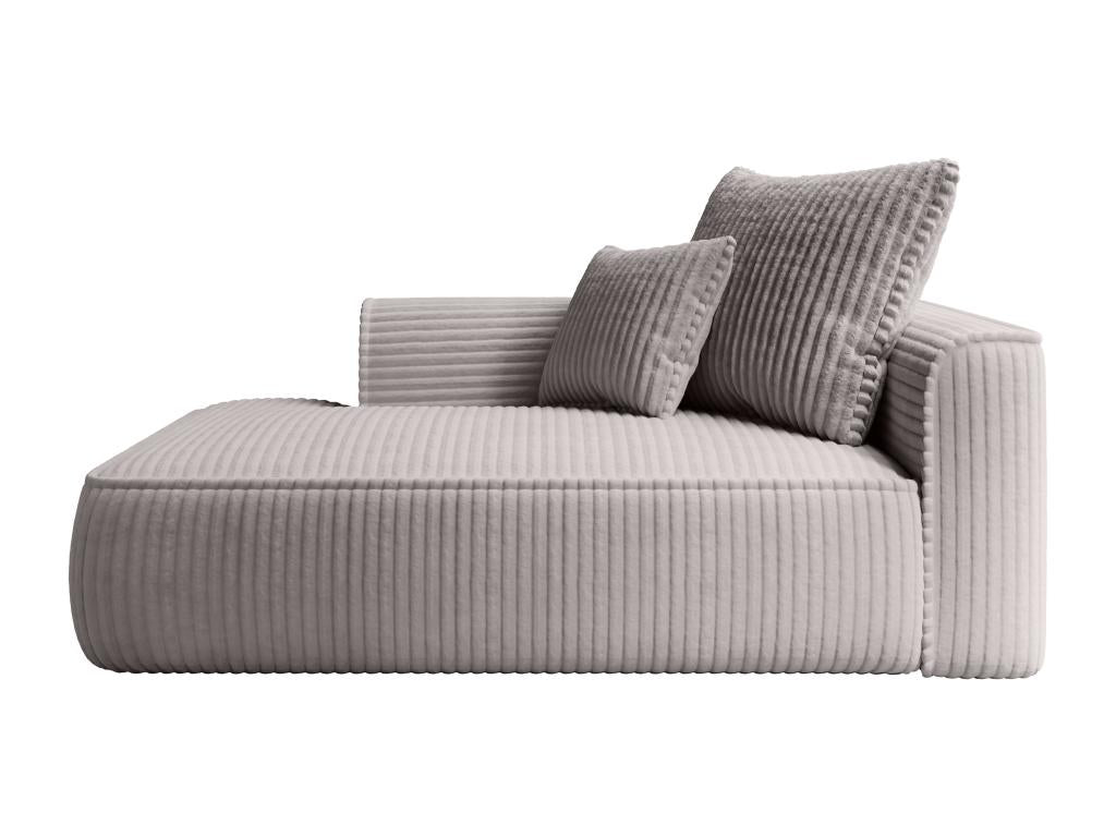 Left-facing chaise longue in wide-wale light grey corduroy Delimoa 54469ZACI