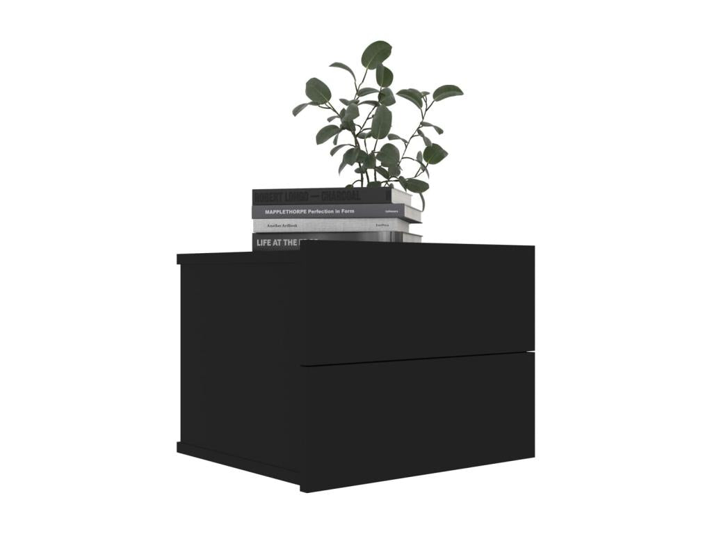 Black bedside table 40x30x30 cm Chipboard 47033CKMU