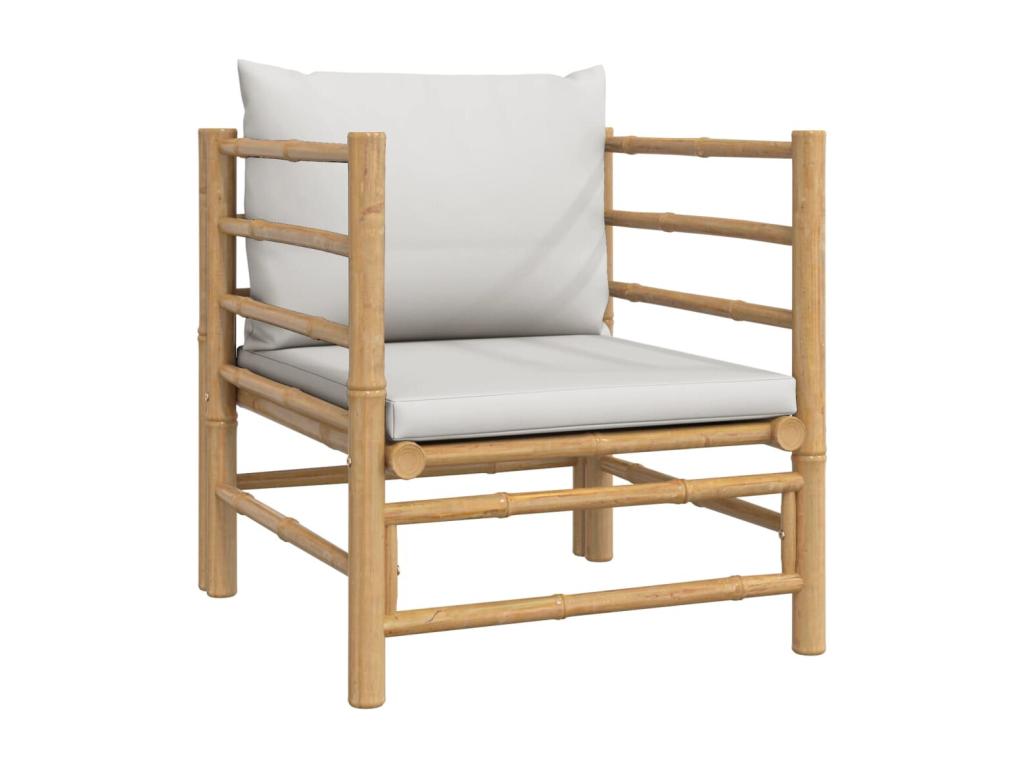 Bohometop 7-piece garden furniture set with light grey cushions 84978OWSD