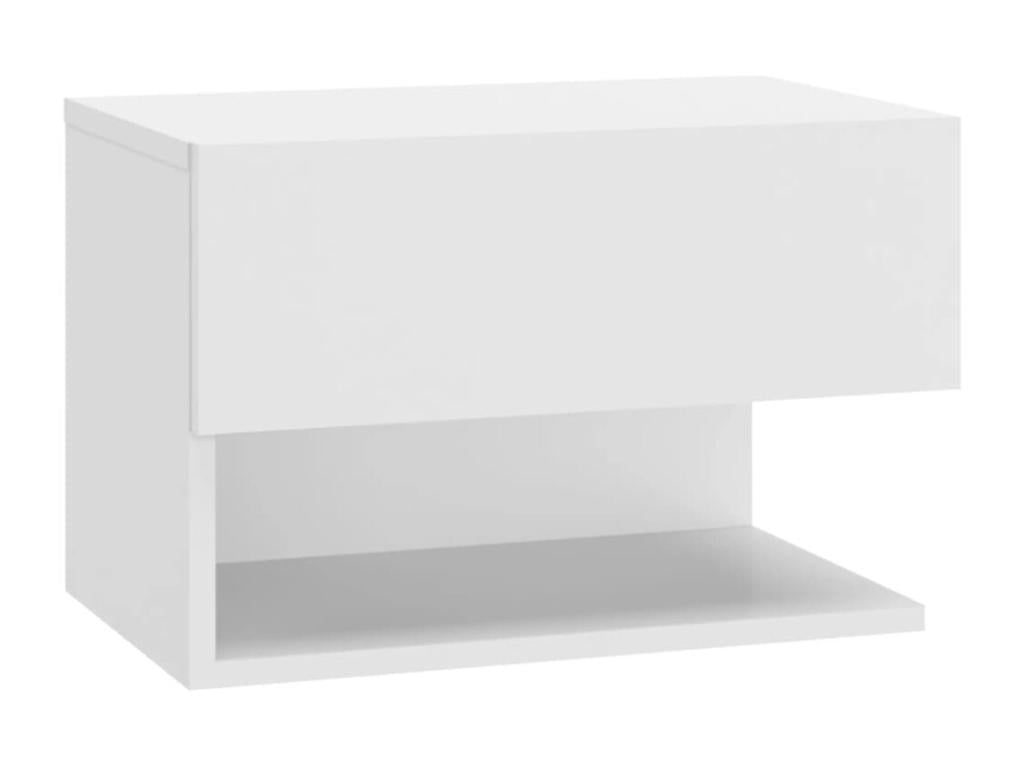 Wall-mounted bedside table, glossy white, 12760LDQQ