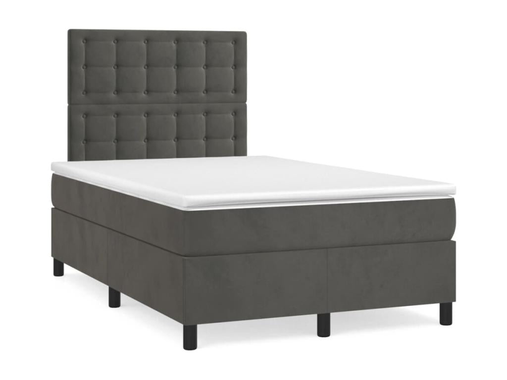 Bohometop bed base with dark grey LED mattress 120x190 cm 35474AUQJ