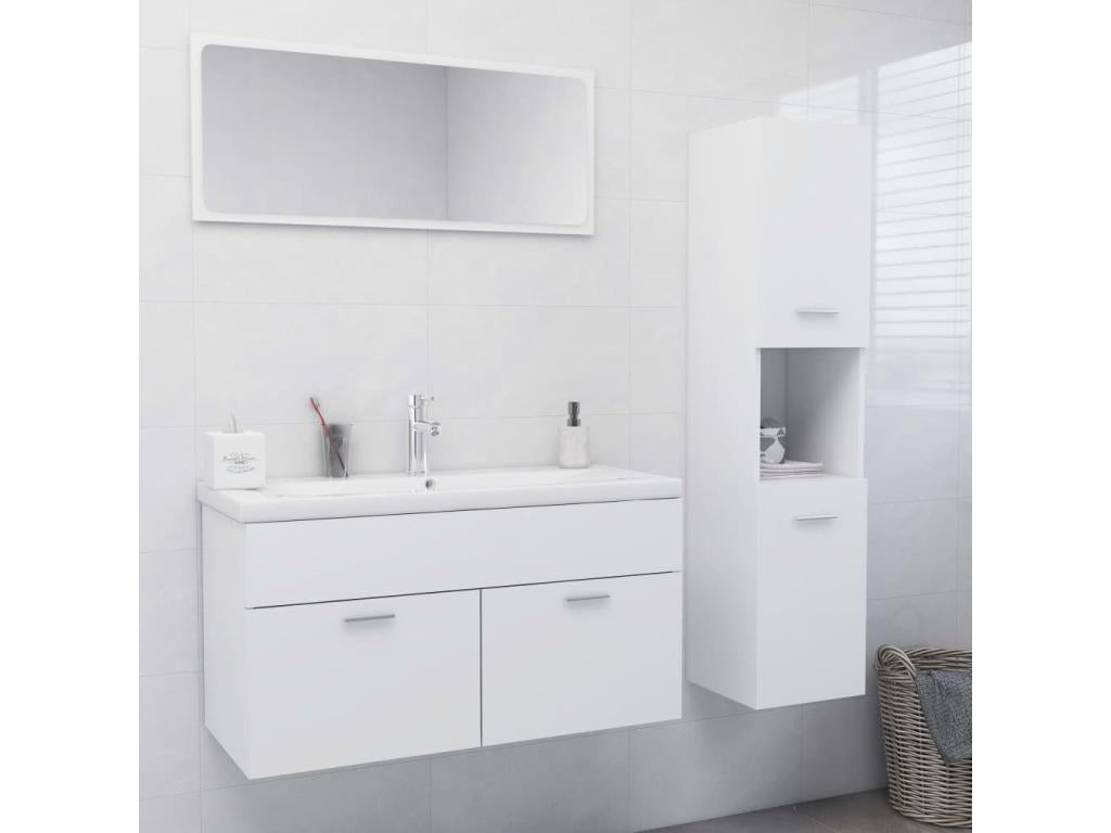 White Bathroom Furniture Set 14 17227DEEK