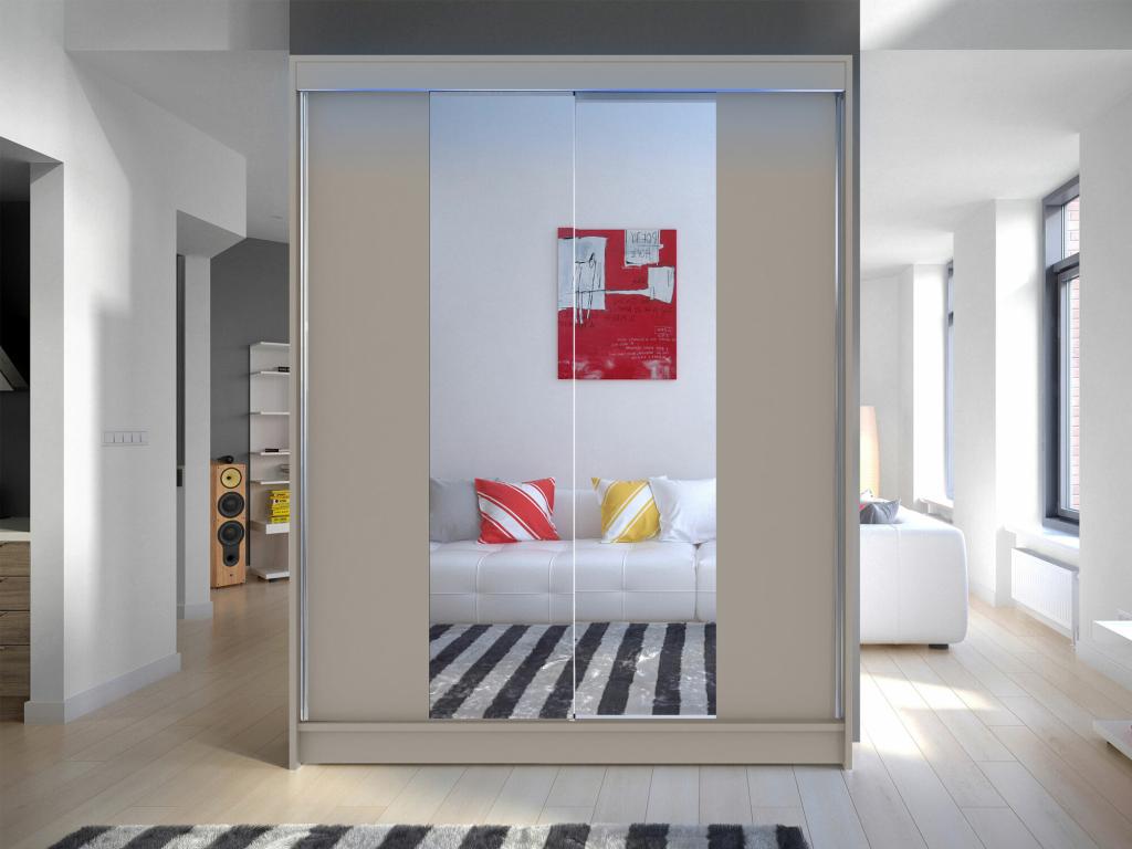 Homelumiere 141 Cashmere Wardrobe 200x150x58cm Sliding Wardrobe Doors