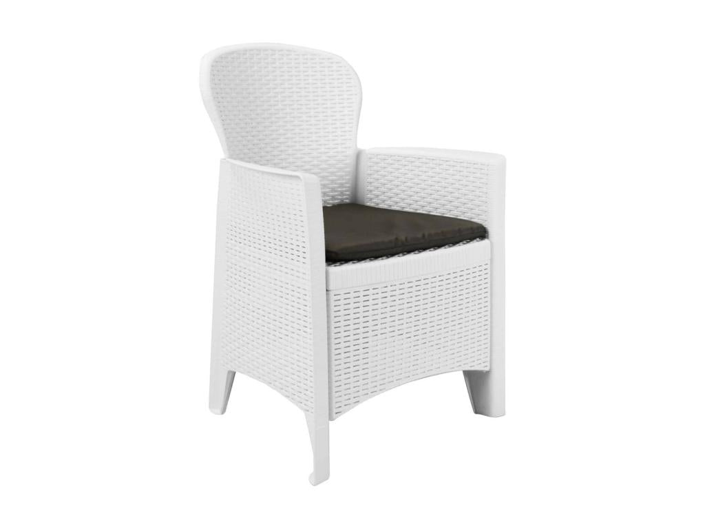 Homelumiere 3-piece set, white plastic with a rattan look