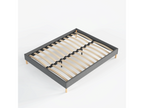 Bed base 160x200 cm, Grey fabric upholstery, Wooden legs, 68685KTRR