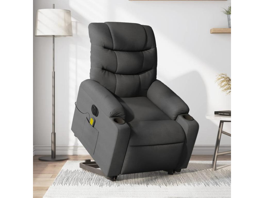 Dark Grey Fabric Electric Massage Recliner