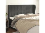 Headboard with wings, Dark Grey, 163x23x118/128 cm, Velvet, 76236LZOZ