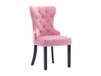 Set of 2 pink velvet dining chairs 09544OILT
