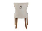 Dining chair x 1, Homelumiere style, cream velvet upholstered back and light wood legs, 10 0003740