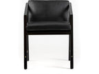 Teak Wood/Leather/Metal Armchair -- Black/Gold