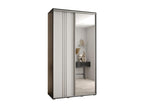 Homelumiere 7 Sliding Door Wardrobe 235.2/140/60 2 Doors Black/White/Silver