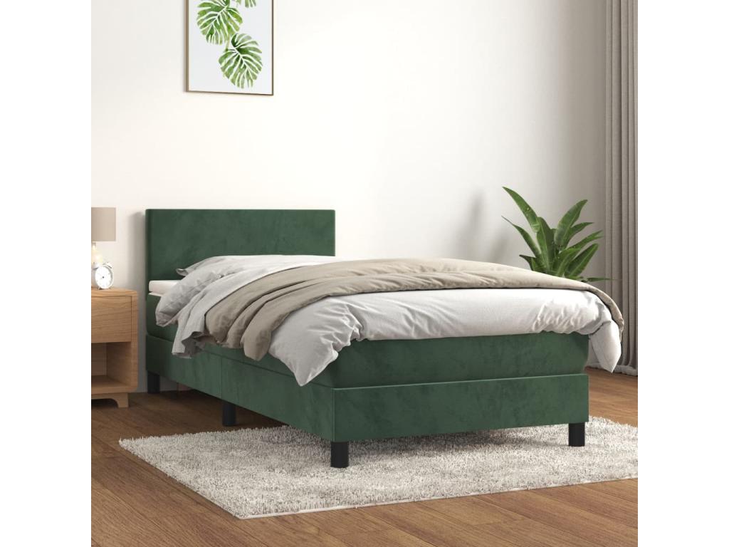 Bohometop bed base with mattress, dark green, 90x190 cm, 18579TGTJ