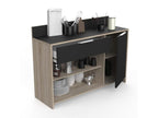 Kitchen sideboard, 123cm wide - Raw oak and black finish - Bohometop 27466HNDH