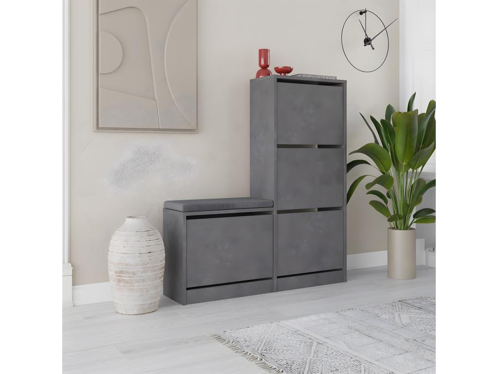 4-Door Shoe Cabinet, 105 cm Wide - Bohometop 77991EKXA