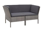 6-piece garden furniture set with cushions, grey wicker resin 27359KAFN
