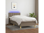 Bohometop 90x190 cm upholstered bed base with mattress and LED lighting, fabric 62037NEMH
