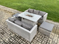 8-Seater Rattan Garden Furniture Set with 2 Sofas and Large Stools for Lawn, Patio, or Indoor Use, Light Grey 03144YEVO