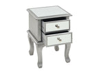 Mirrored bedside table, MDF and glass, 34.5x30x50 cm, 68135YCFI