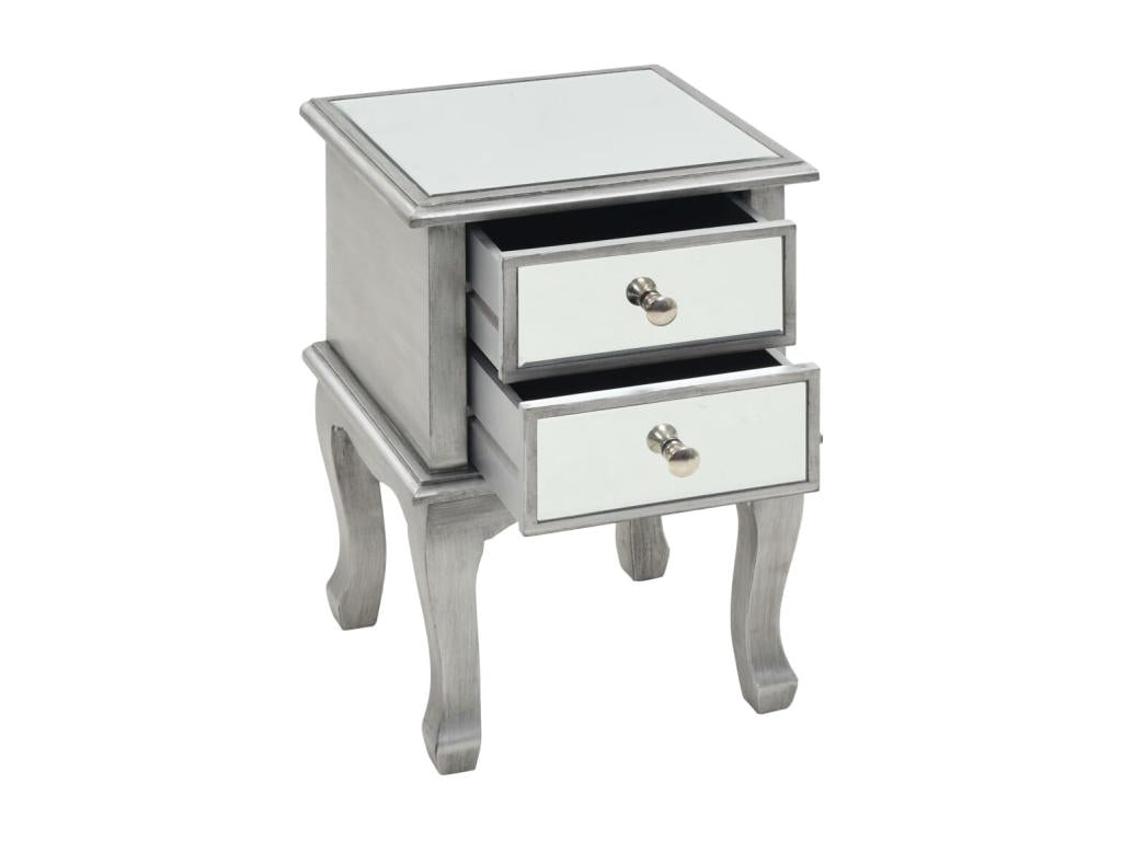 Mirrored bedside table, MDF and glass, 34.5x30x50 cm, 68135YCFI