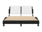 Black and white bed frame without mattress, 120x200 cm, faux leather, 98732SEII