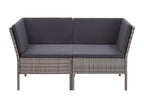 6-piece garden furniture set with cushions, grey wicker resin 27359KAFN