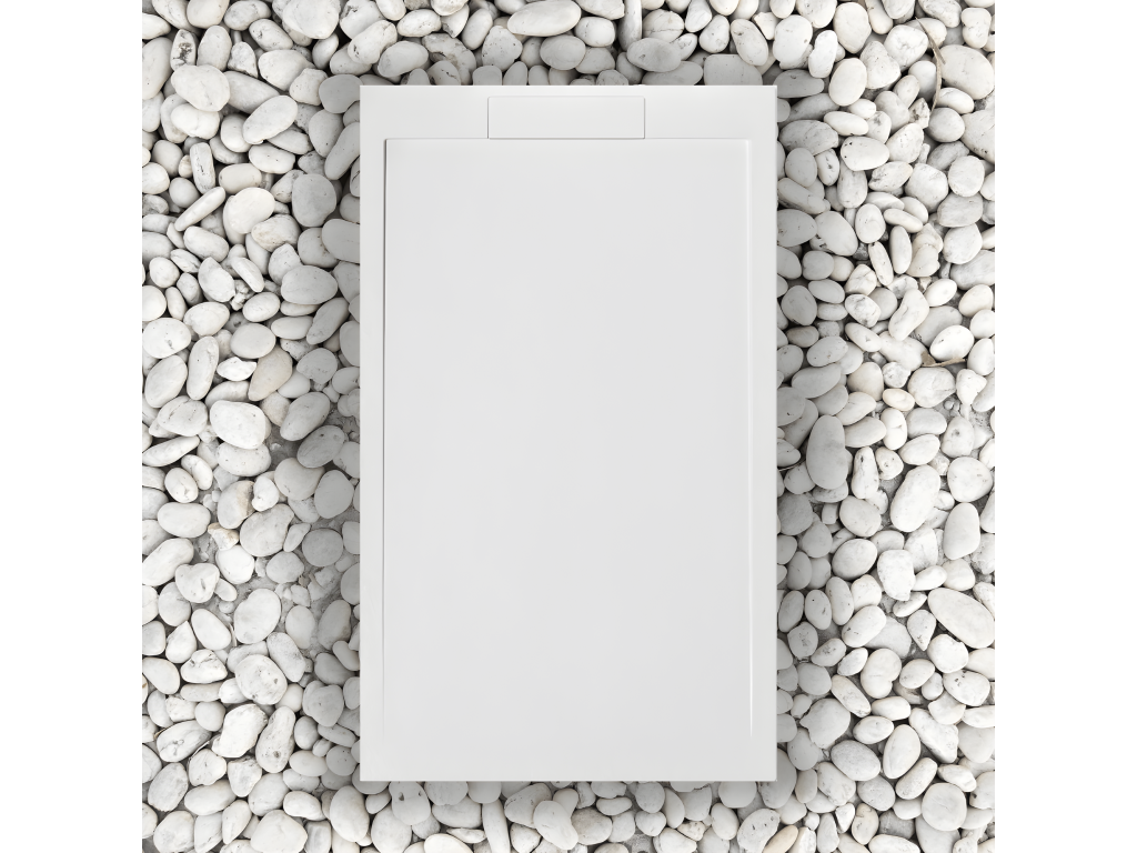 200x80 cm shower tray, Bohometop line, made of resin and marble powder with marble resin side grate, 24777TBOM