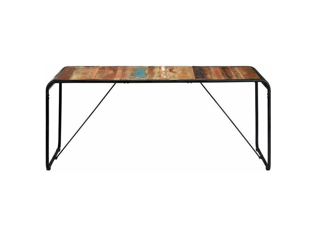 Homelumiere 180cm table made from reclaimed wood with black metal legs