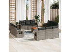 13-piece garden furniture set with cushions, grey wicker resin, 38872OJWM
