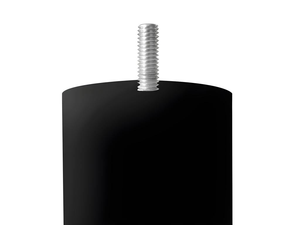 Set of 4 black furniture legs, 20x6 cm, round beech wood - BED LEGS 02291IZIO