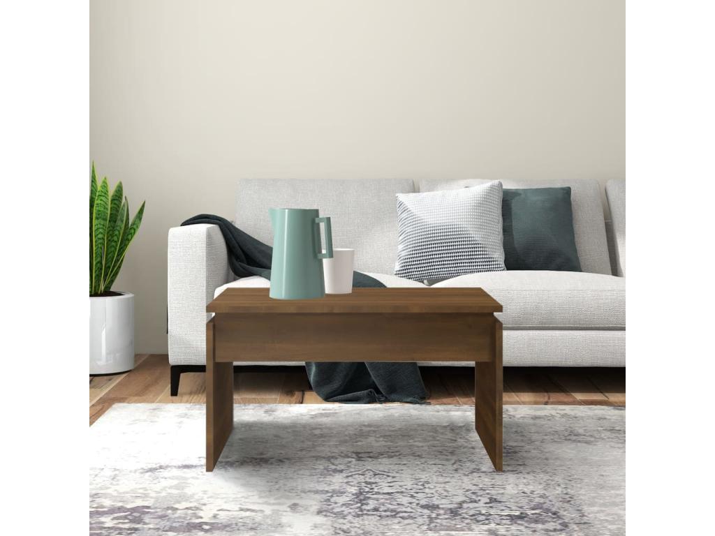 Coffee table, brown oak, 68x50x38 cm, engineered wood