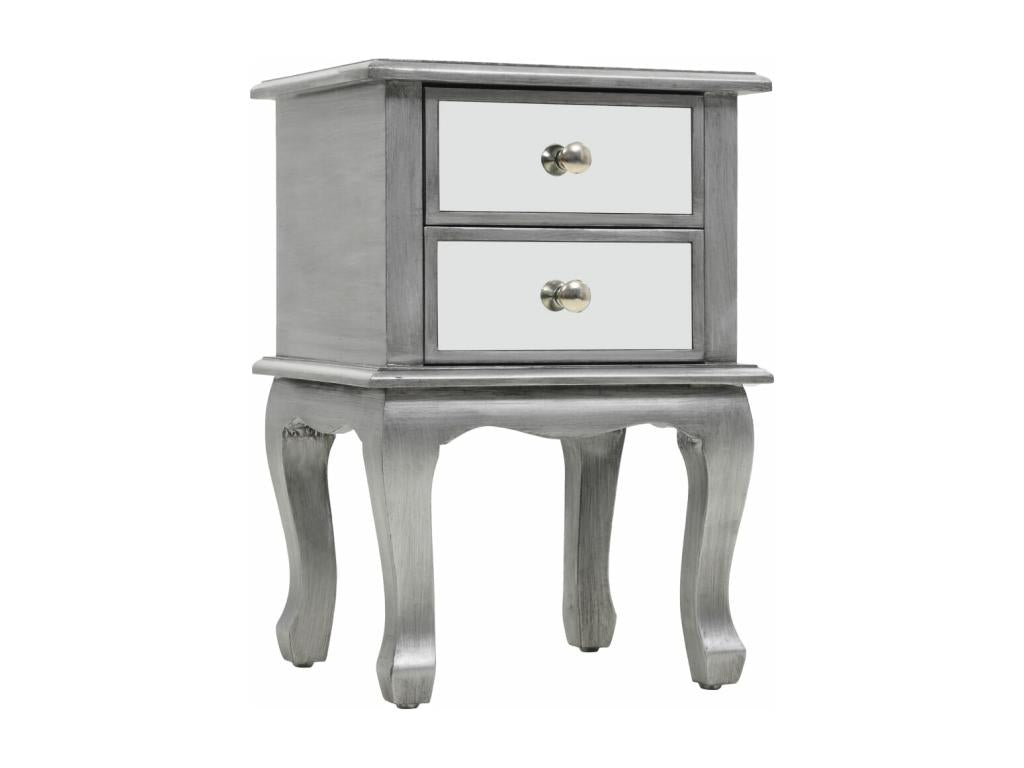 Mirrored bedside table, MDF and glass, 34.5x30x50 cm, 68135YCFI