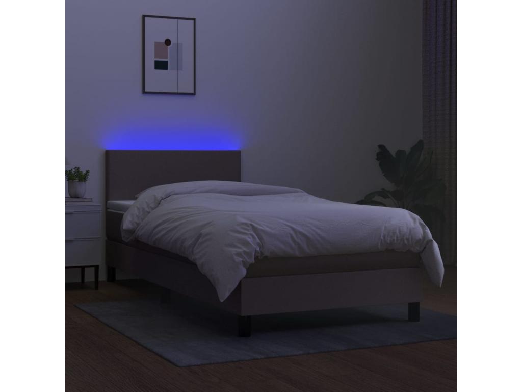 Bohometop bed base with Bohometop LED mattress 90x190 Fabric 51049ELNA