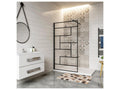 Walk-in shower screen 70x200cm with black support bar, extendable 70-120cm, 8mm anti-limescale glass, modern style 97754GFAV