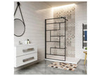 Walk-in shower screen 70x200cm with black support bar, extendable 70-120cm, 8mm anti-limescale glass, modern style 97754GFAV