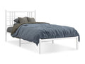 Metal bed frame with white headboard, 107x203 cm, 51475EJEA