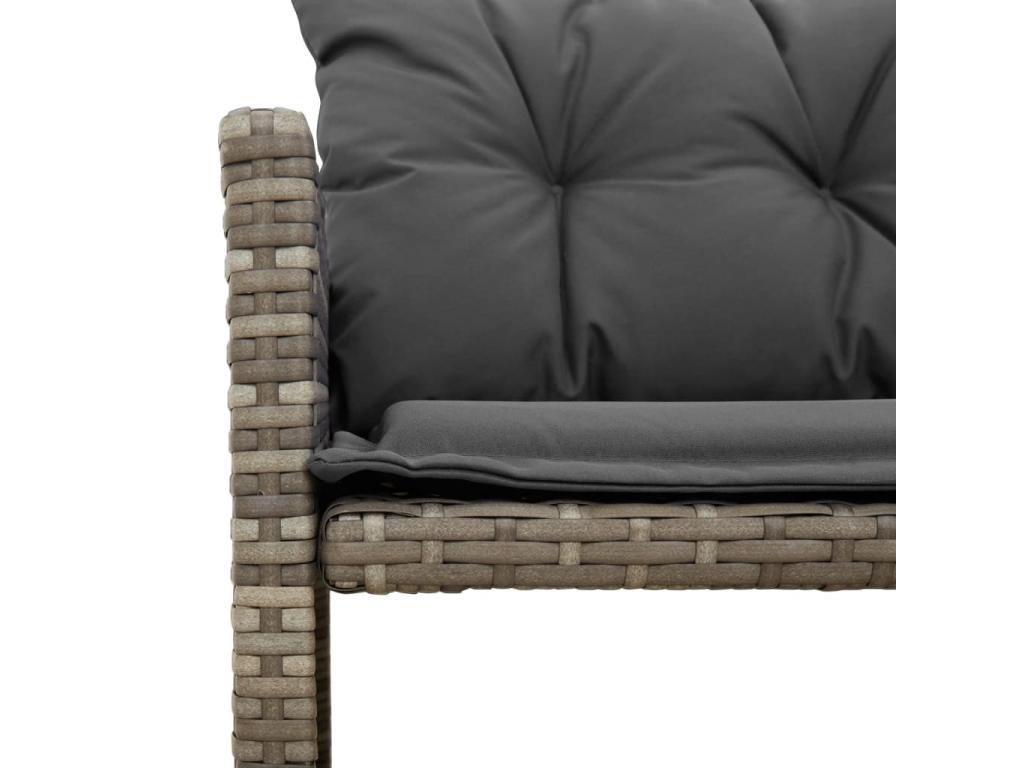 Grey garden sofa with table and L-shaped cushions